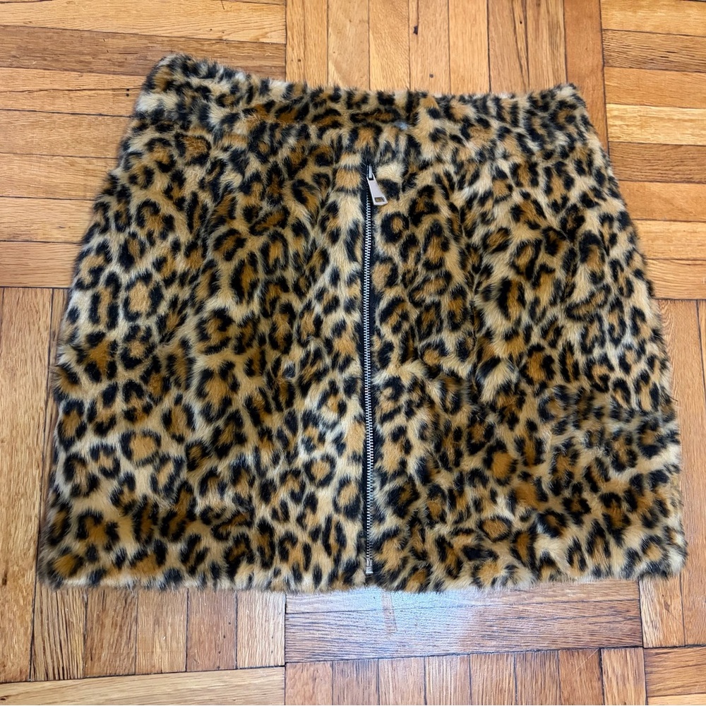 Avec Les Filles Leopard Faux Fur Mini